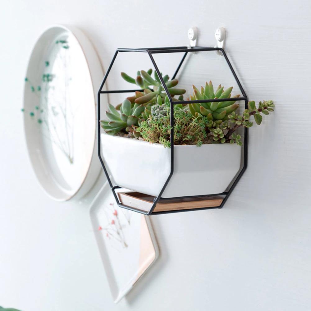 Lunara – Jardinière murale géométrique et naturelle en céramique