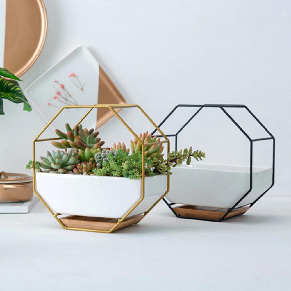 Lunara – Jardinière murale géométrique et naturelle en céramique