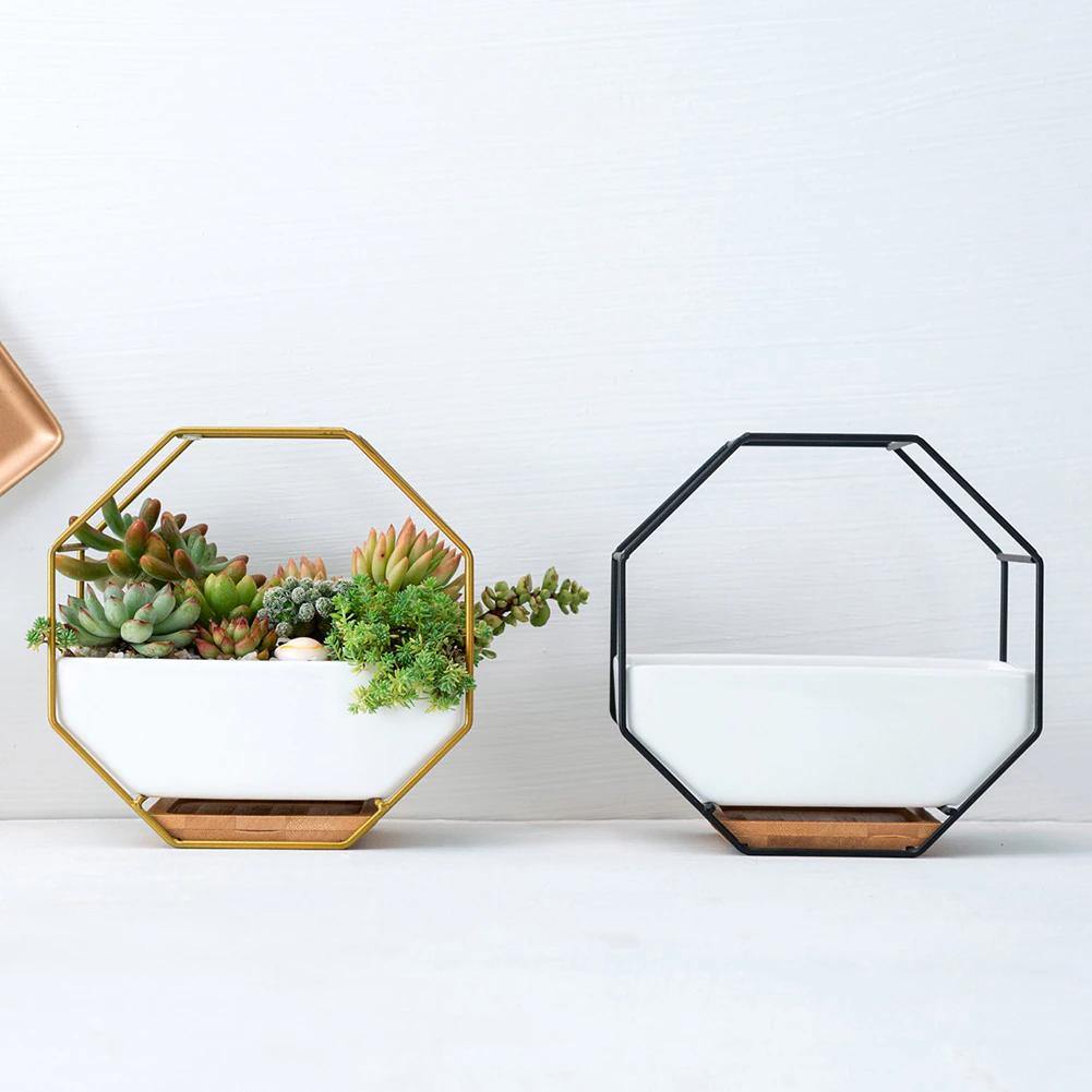 Lunara – Jardinière murale géométrique et naturelle en céramique