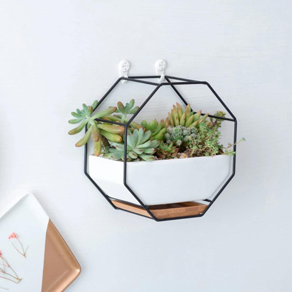 Lunara – Jardinière murale géométrique et naturelle en céramique