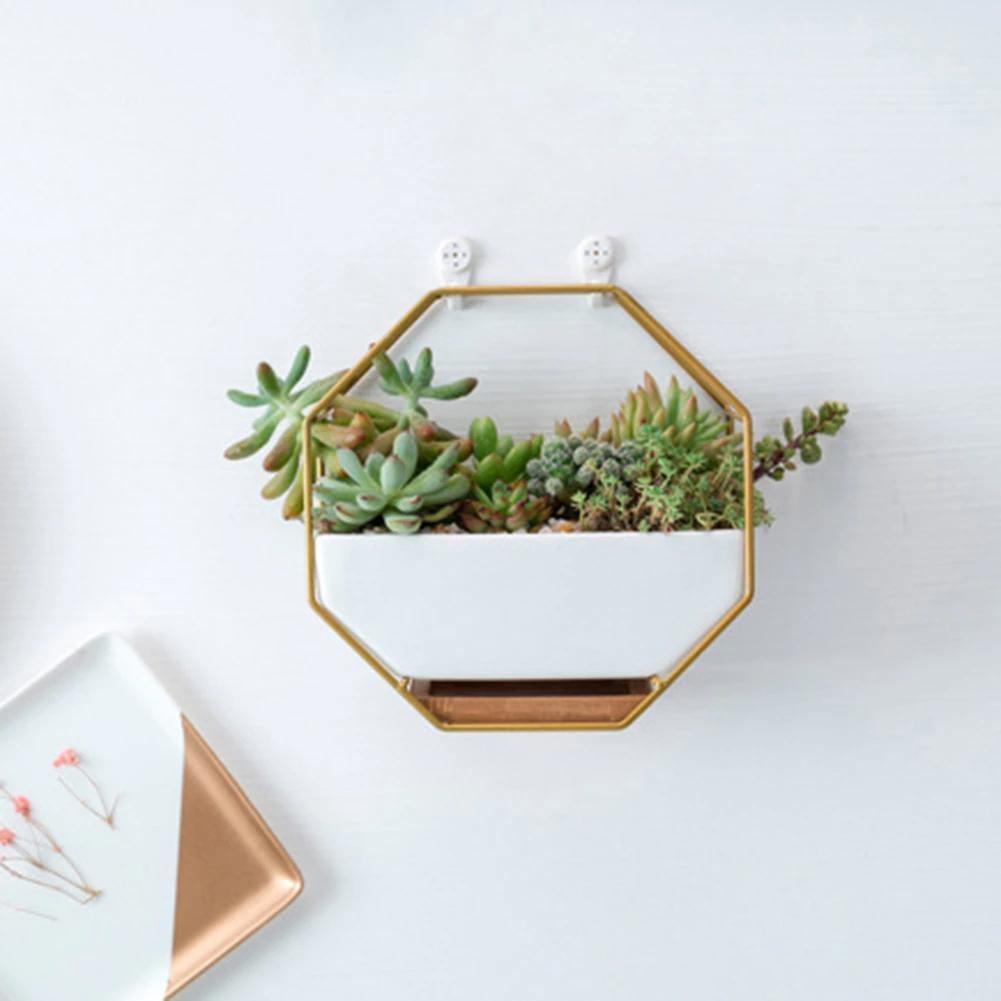 Lunara – Jardinière murale géométrique et naturelle en céramique