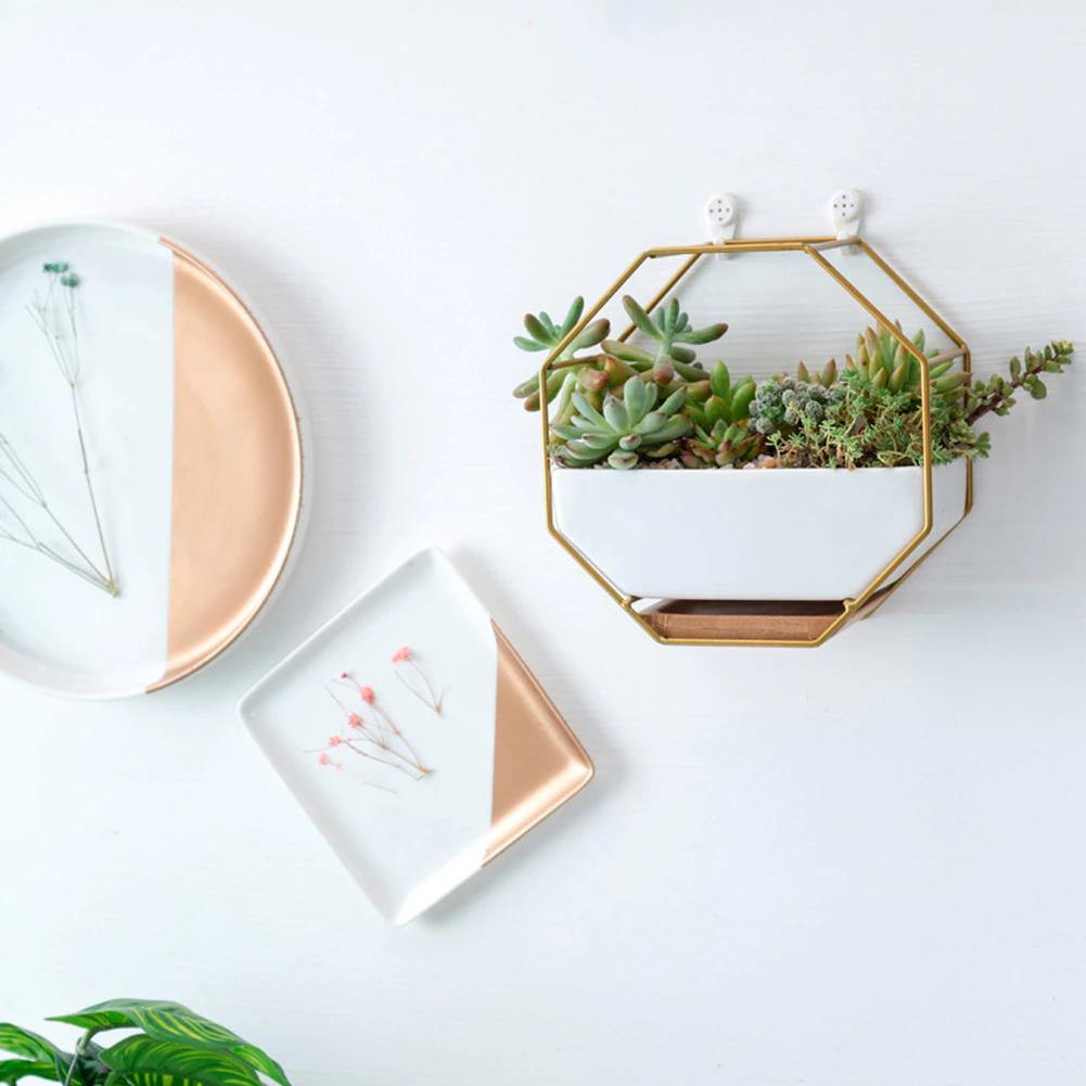Lunara – Jardinière murale géométrique et naturelle en céramique