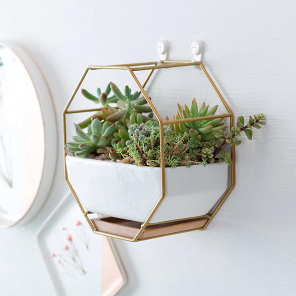 Lunara – Jardinière murale géométrique et naturelle en céramique