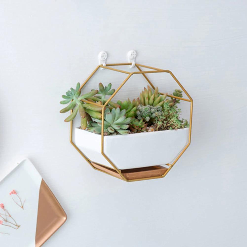 Lunara – Jardinière murale géométrique et naturelle en céramique