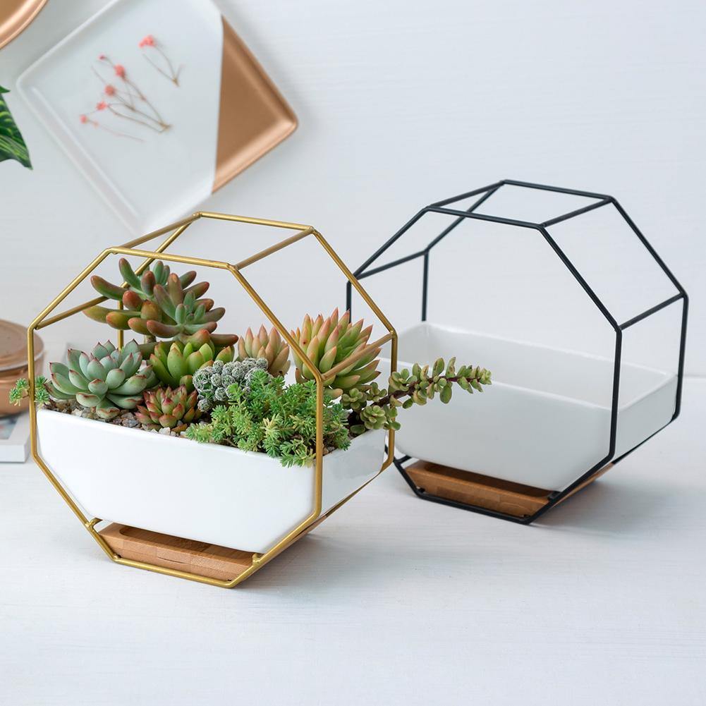 Lunara – Jardinière murale géométrique et naturelle en céramique