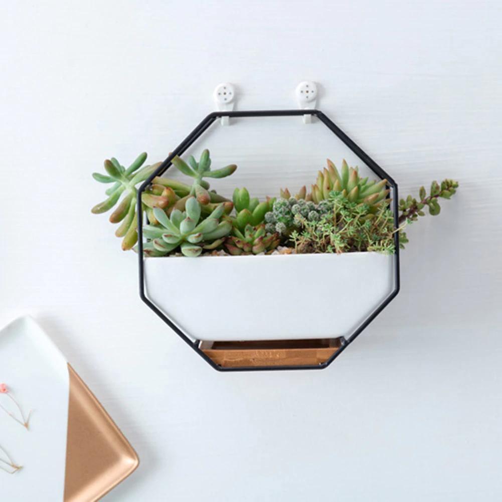 Lunara – Jardinière murale géométrique et naturelle en céramique