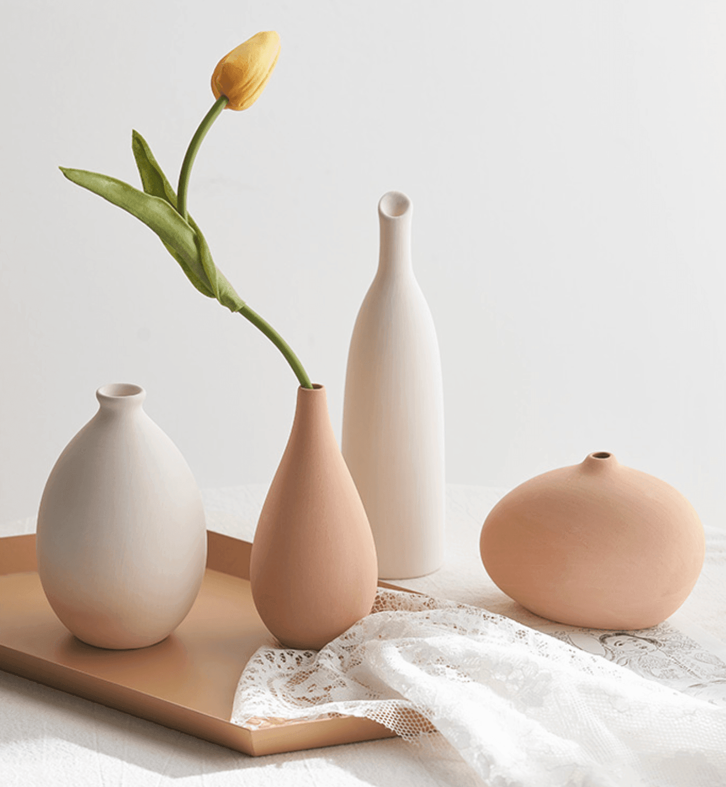 Solène – Vases en céramique mate naturels et texturés
