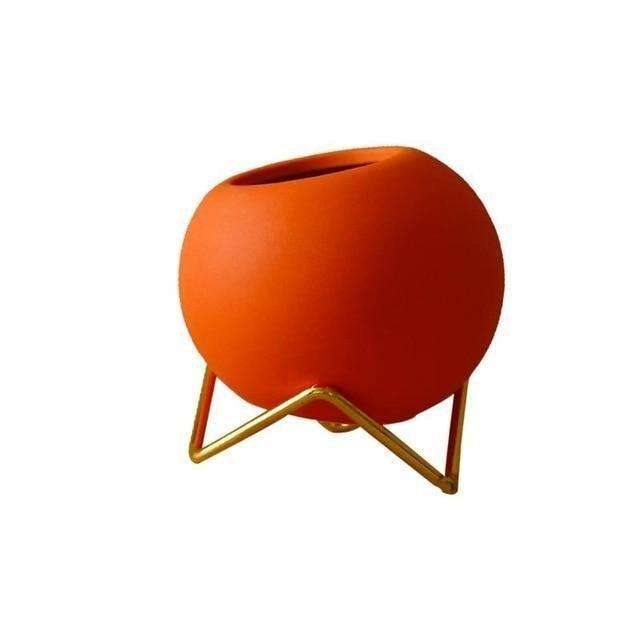 Soléna – Cache-pot en céramique artisanal et coloré avec support