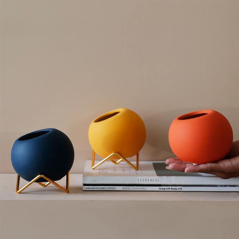 Soléna – Cache-pot en céramique artisanal et coloré avec support