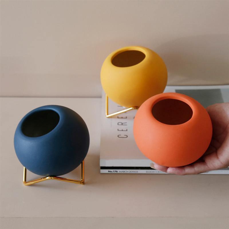 Soléna – Cache-pot en céramique artisanal et coloré avec support