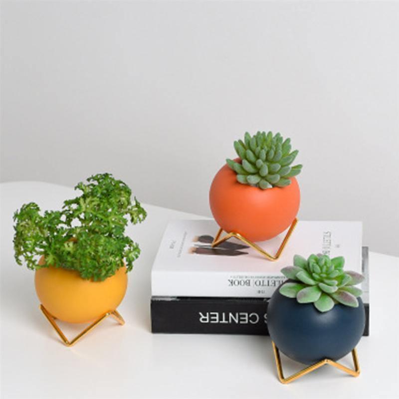 Soléna – Cache-pot en céramique artisanal et coloré avec support