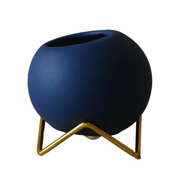 Soléna – Cache-pot en céramique artisanal et coloré avec support