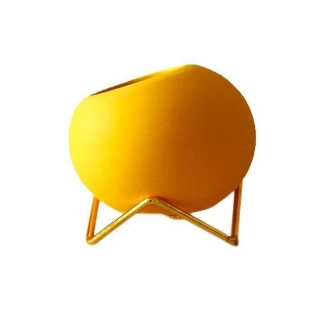 Soléna – Cache-pot en céramique artisanal et coloré avec support