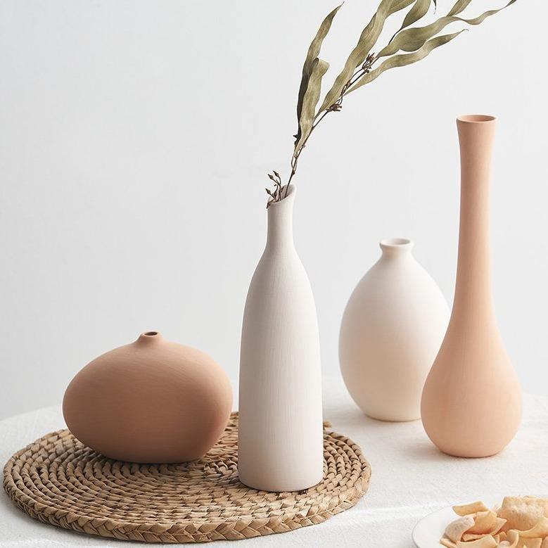 Solène – Vases en céramique mate naturels et texturés