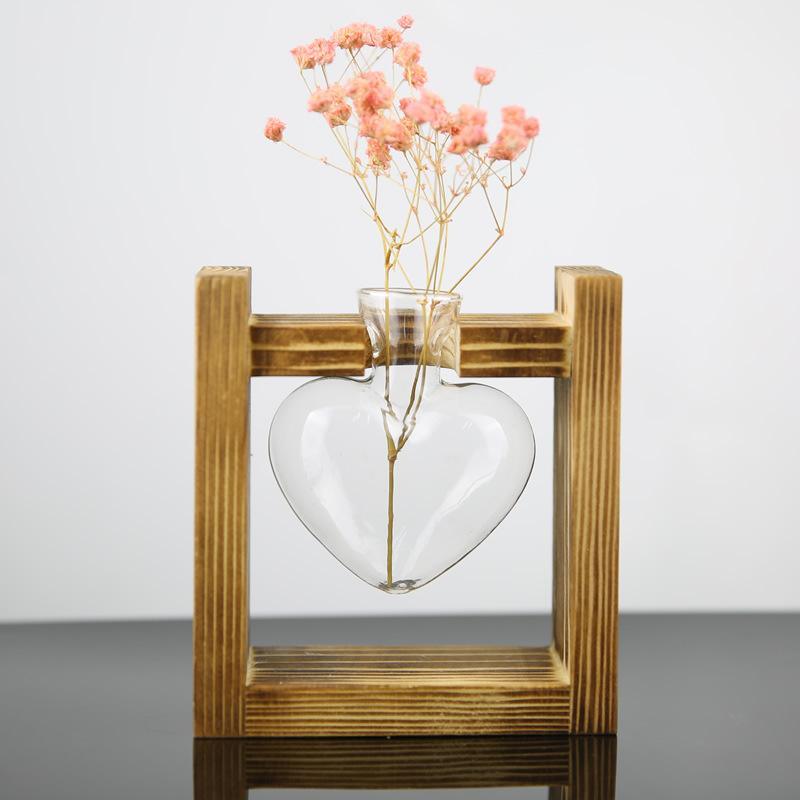 Lunara – Vase de bouturage en verre et bois artisanal et décoratif