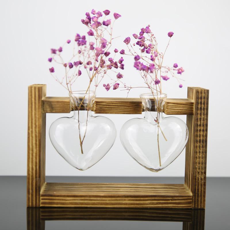 Lunara – Vase de bouturage en verre et bois artisanal et décoratif