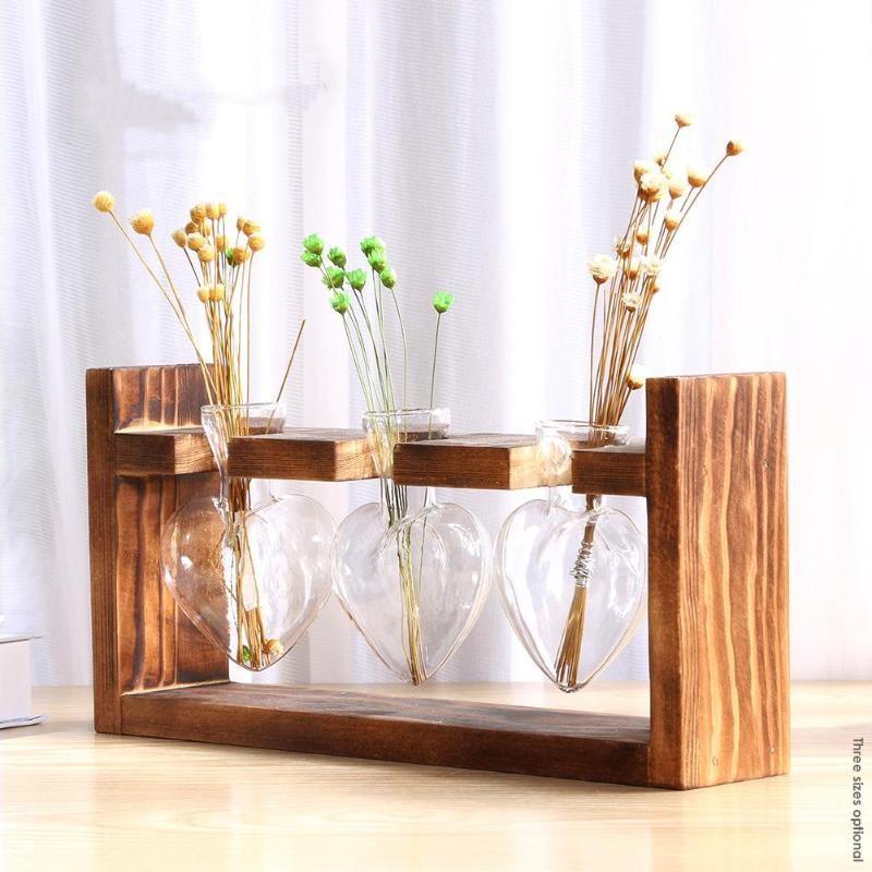Lunara – Vase de bouturage en verre et bois artisanal et décoratif